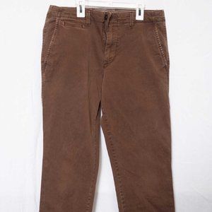 GAP Flat Front Slim Brown Chino Men's 33x32